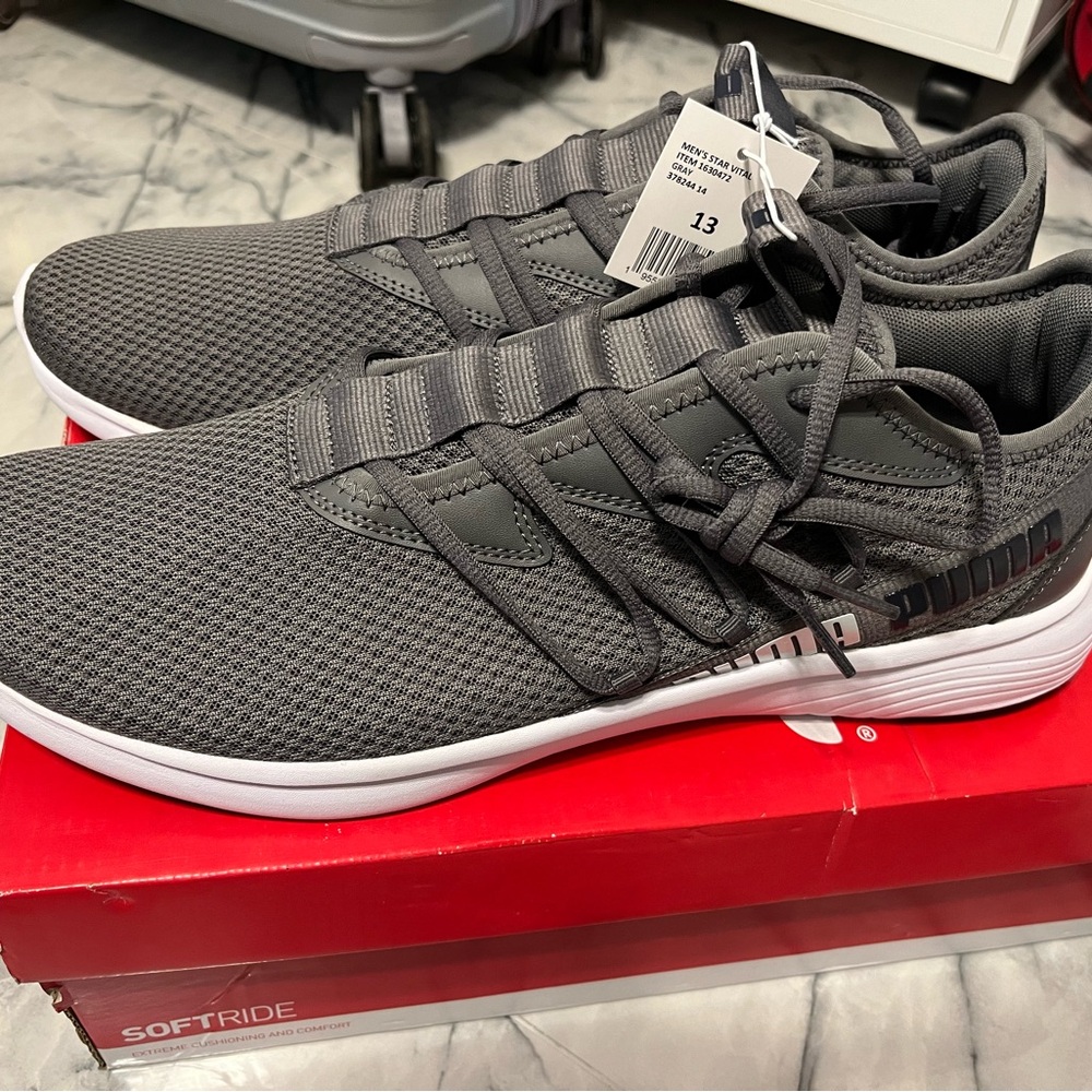 Puma Gray Athletic Sneakers new shoes - Picture 3 of 9